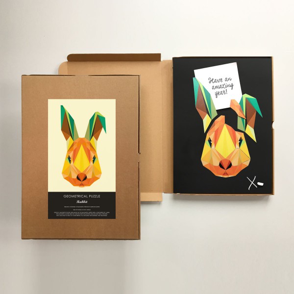 giftbox konijn magneetbord krijtbord