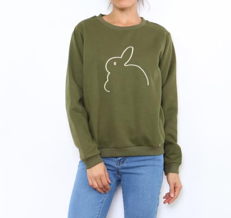 kaki sweater konijn