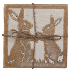 houten onderzetters konijnen